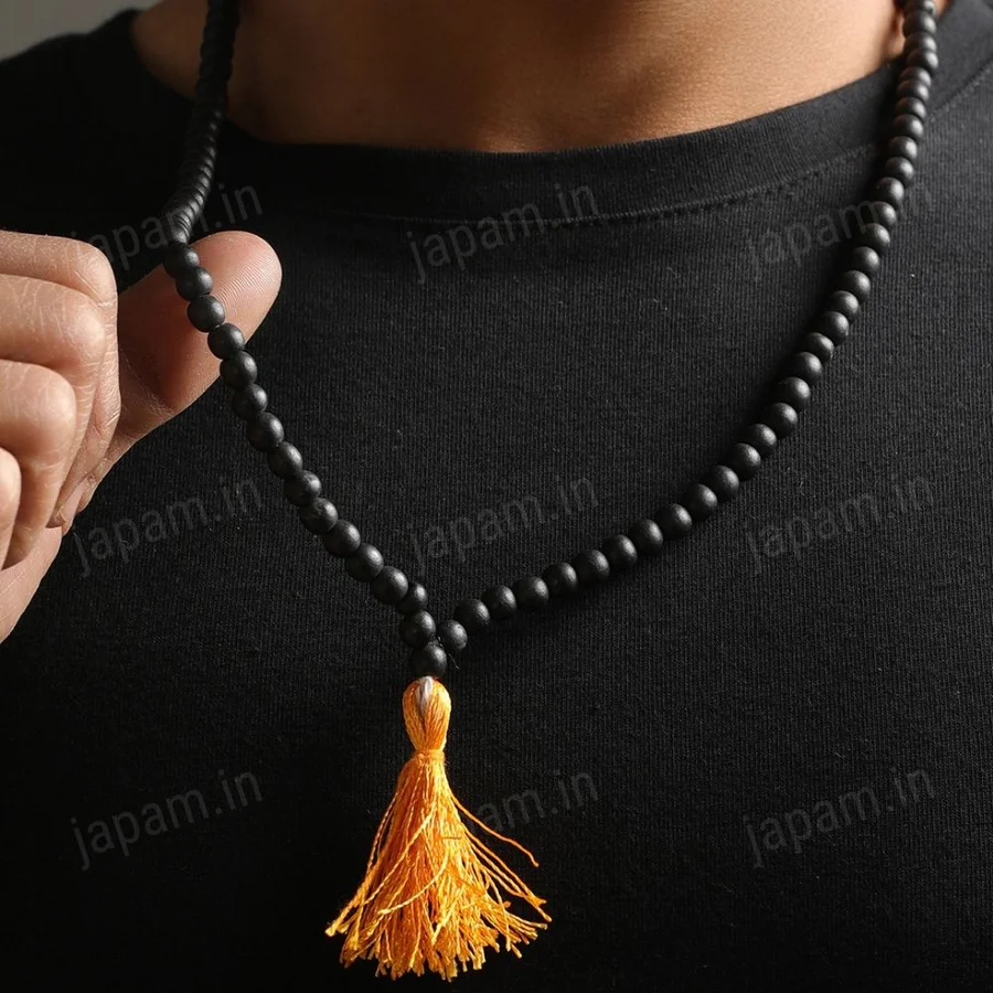 Divya Mala Natural Ebony Wood Beads