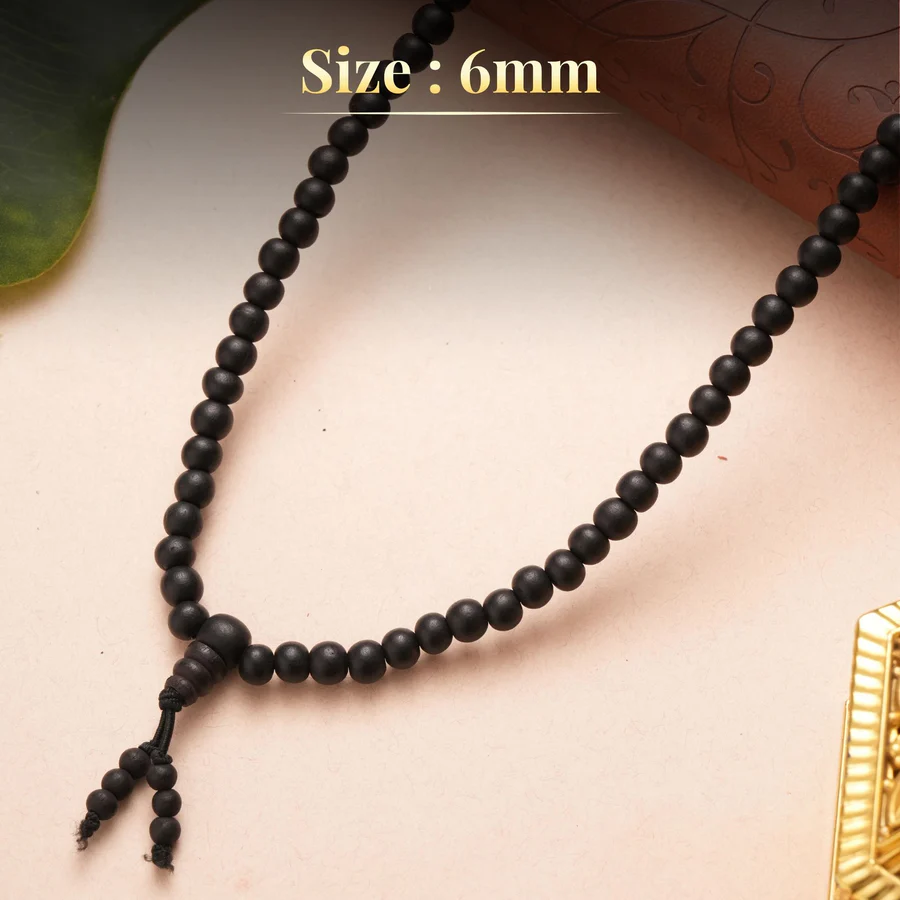Divya Mala Natural Ebony Wood Beads image 3