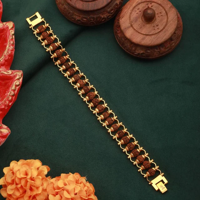 Gold Plated Modern Rudraksha Bracelet image 2