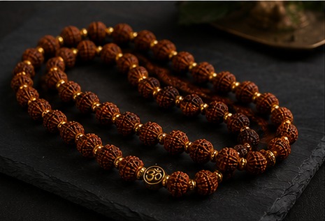 Premium Rudraksha Mala with Om Pendant image 3